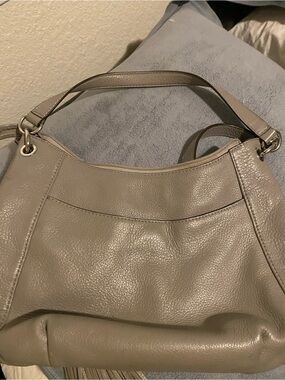 Michael Kors Taupe Pebbled Leather Shoulder Bag